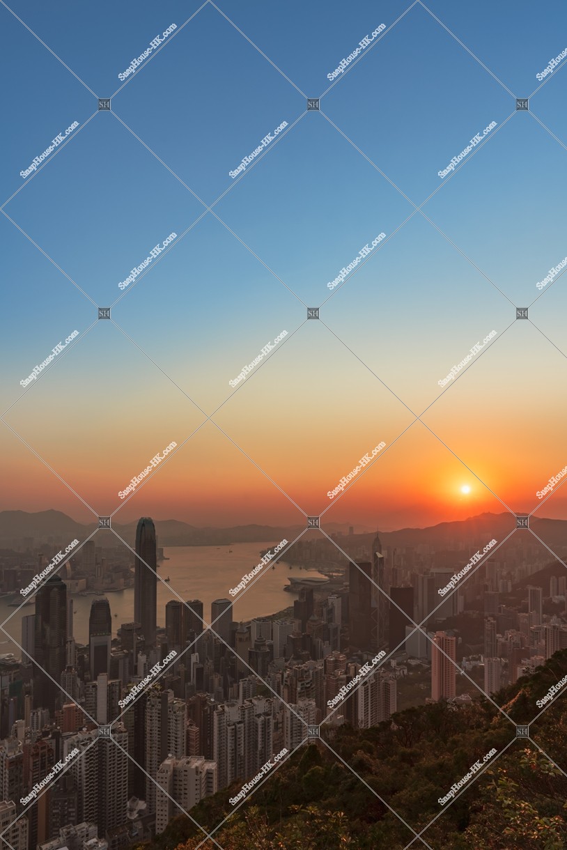 Sunrise view of Hong Kong from The Peak, No.7