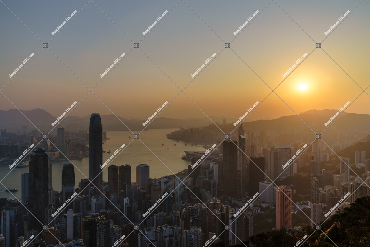 Sunrise view of Hong Kong from The Peak, No.9