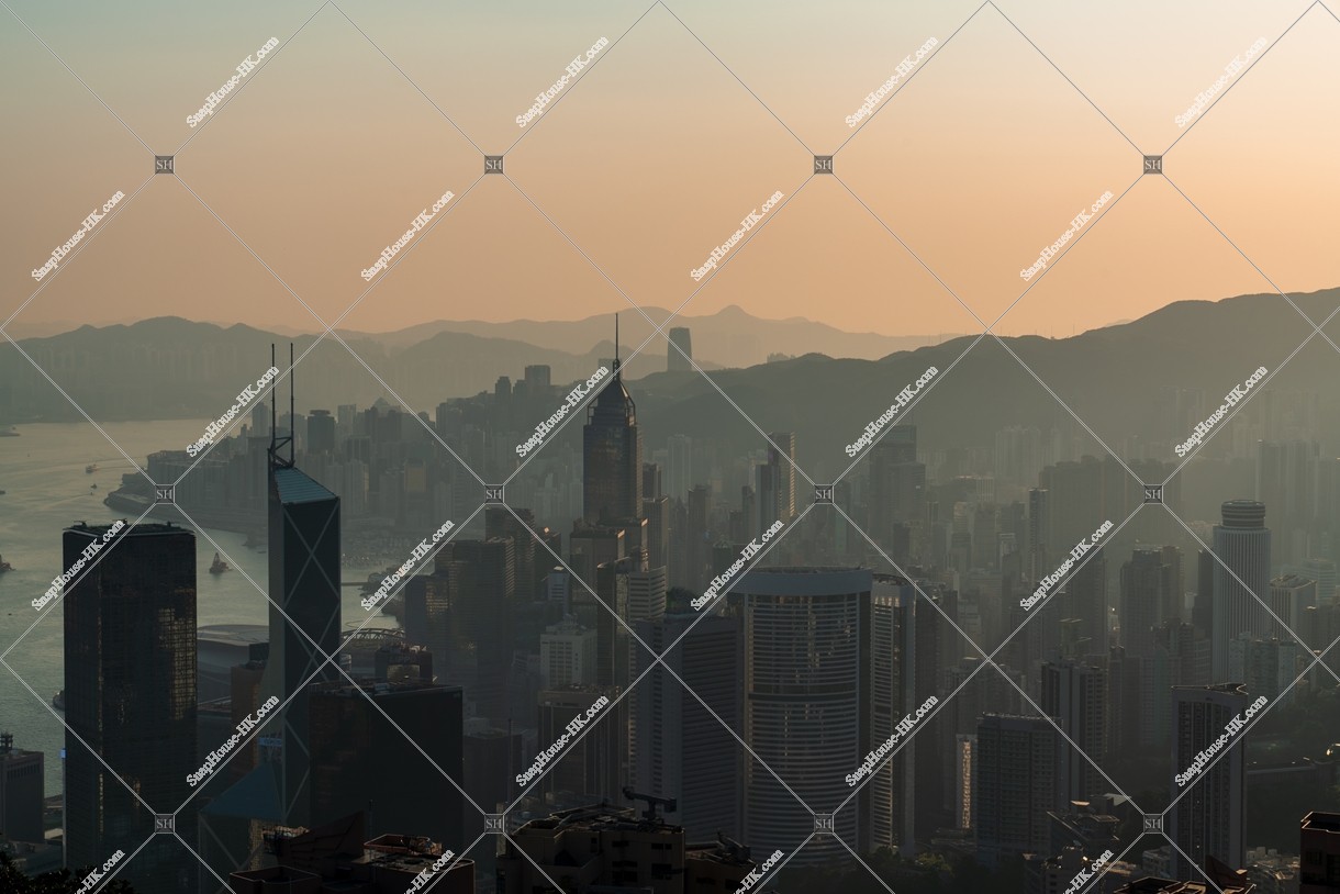 Morning view of Hong Kong Island from The Peak, No.5