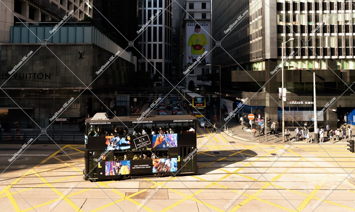 Hong Kong Tramway traveling through Central, No.5