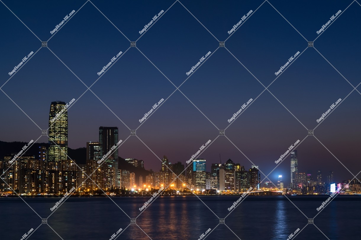 Night view of Hong Kong Island and Kowloon, No.3