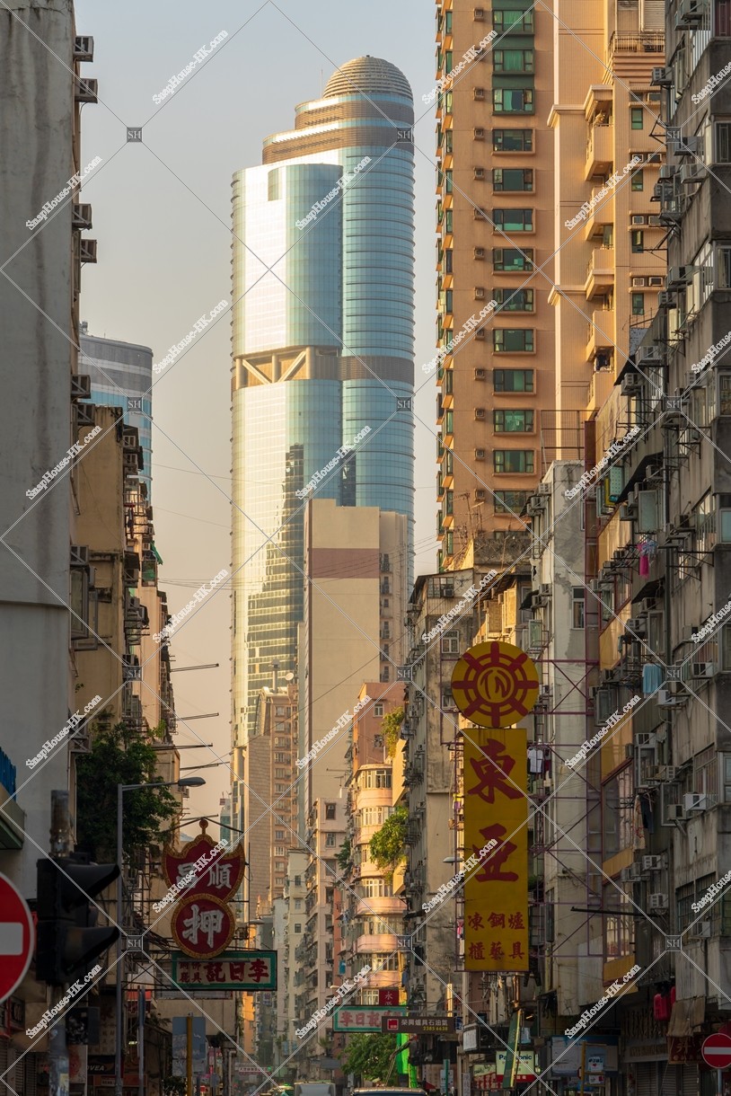 Street view of Shanghai Street with Langham Place