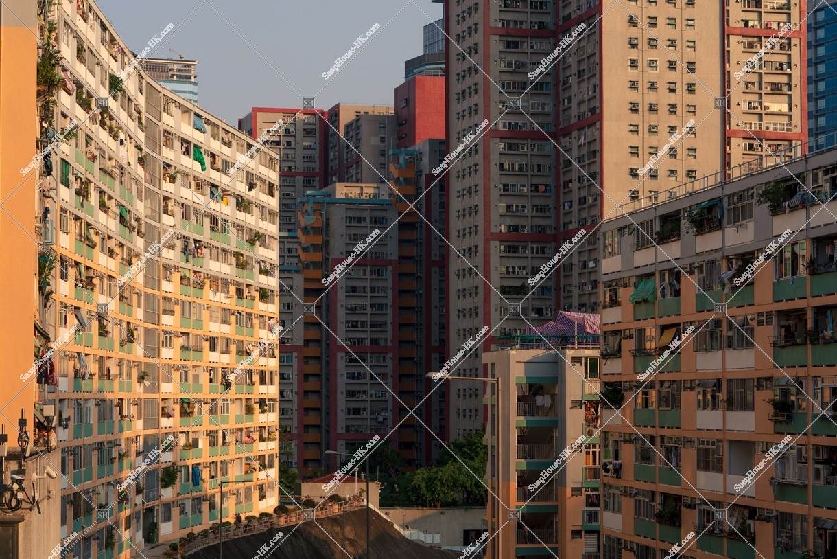 Street view of Hong Kong Public Housing at Ngau Tau Kok ,No.6