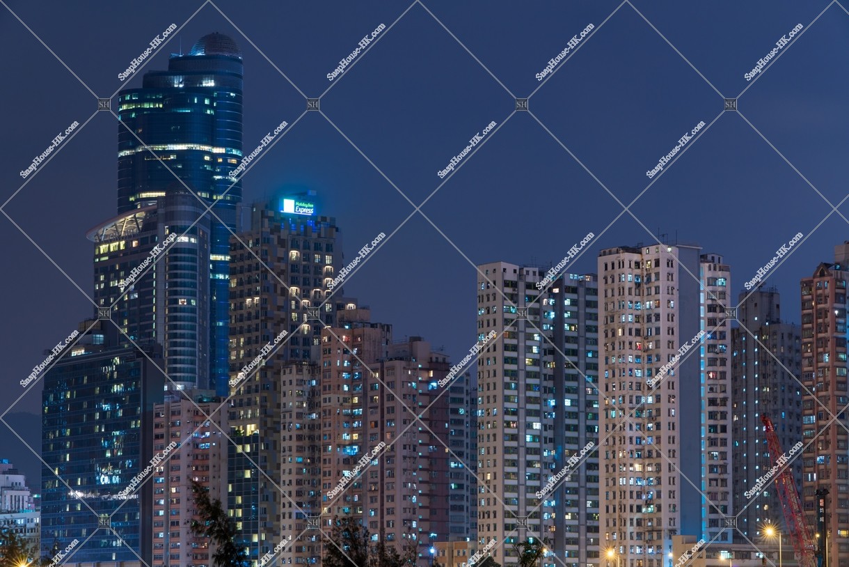 Night street view of Mong Kok