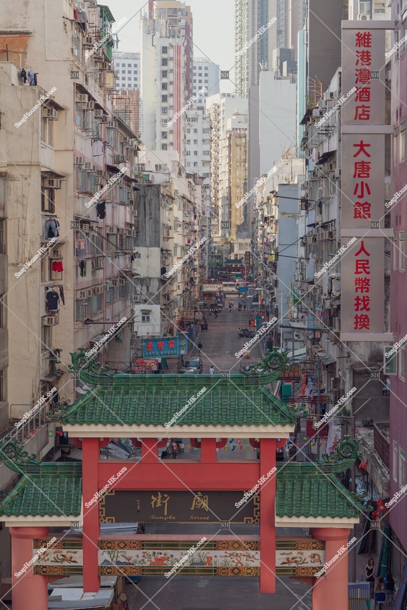 View of Temple Street in the morning, Jordan, No.9