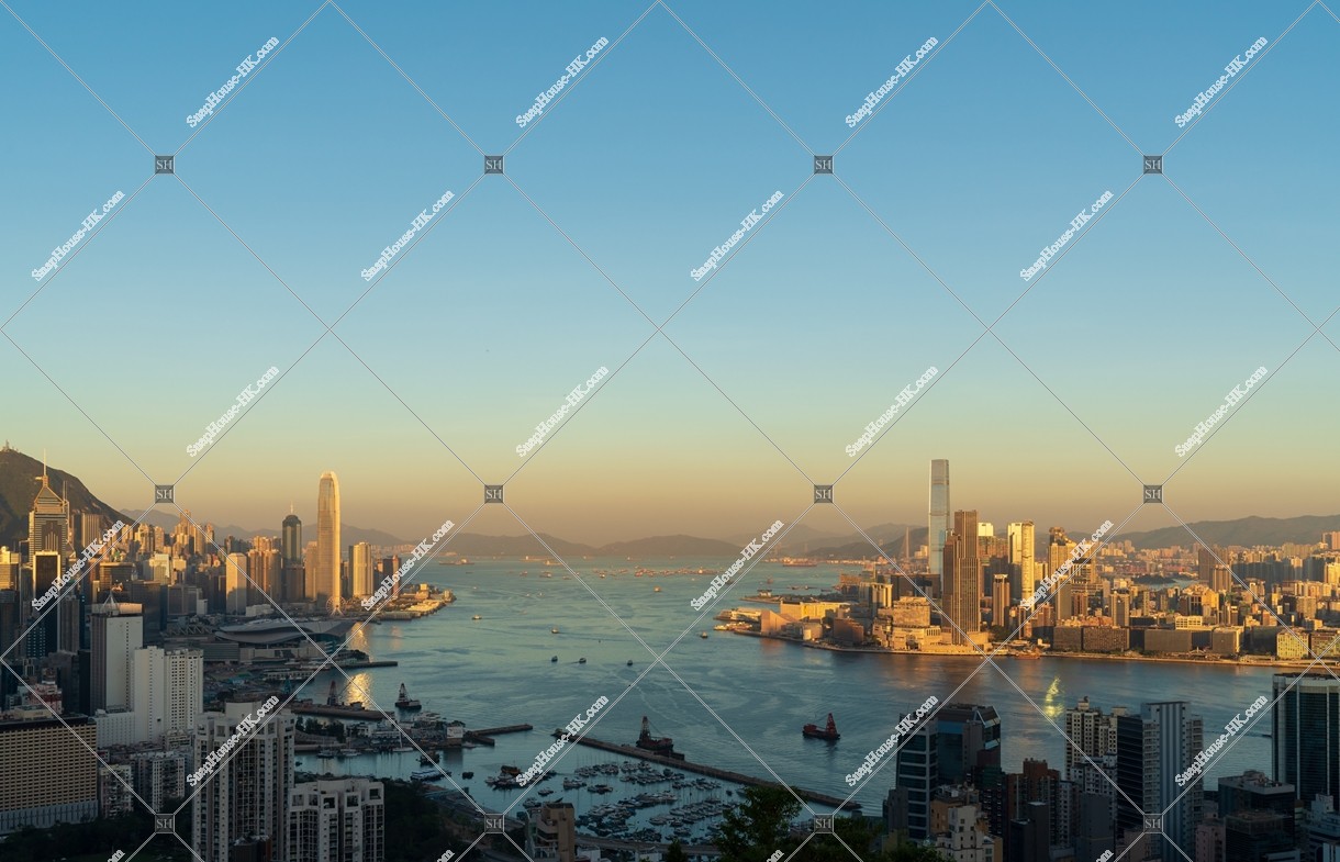 View of Kowloon and Hong Kong Island in the morning, No.1