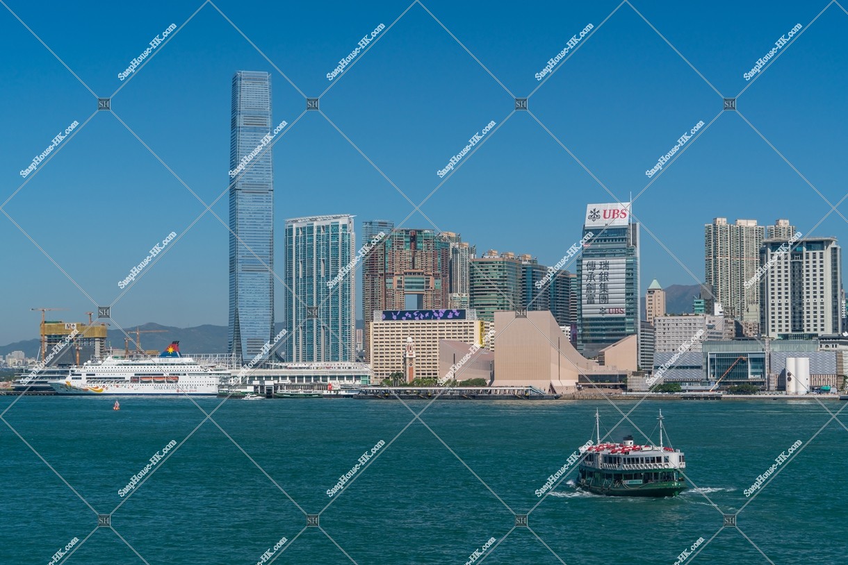 View of West Kowloon to Tsim Sha Tsui with a Star Ferry, No.1