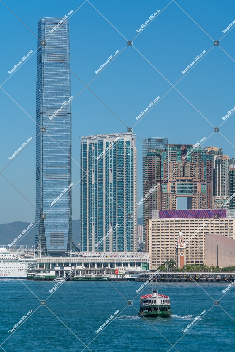 View of West Kowloon to Tsim Sha Tsui with a Star Ferry, No.3