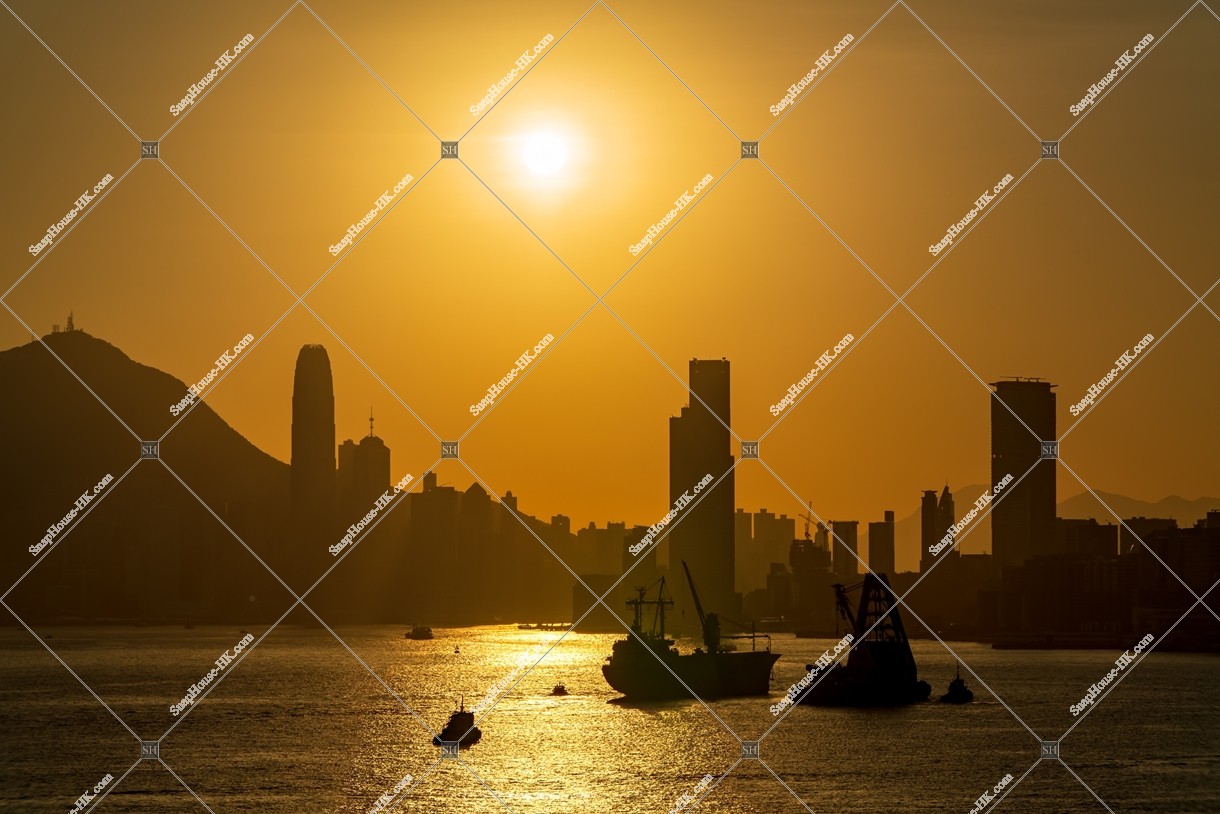 Sunset view at Kowloon Peninsula and Central, No.2