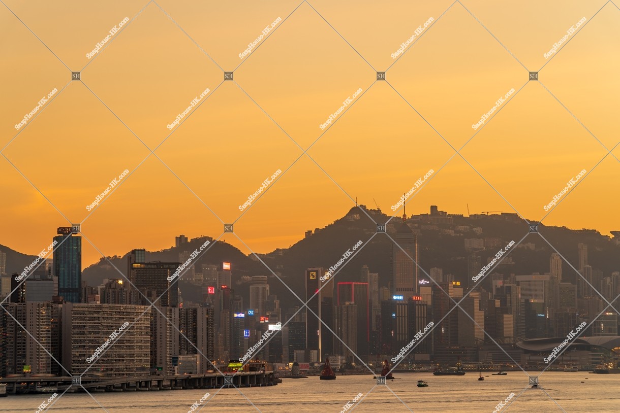 View of North Point to Wan Chai at dusk, No.1
