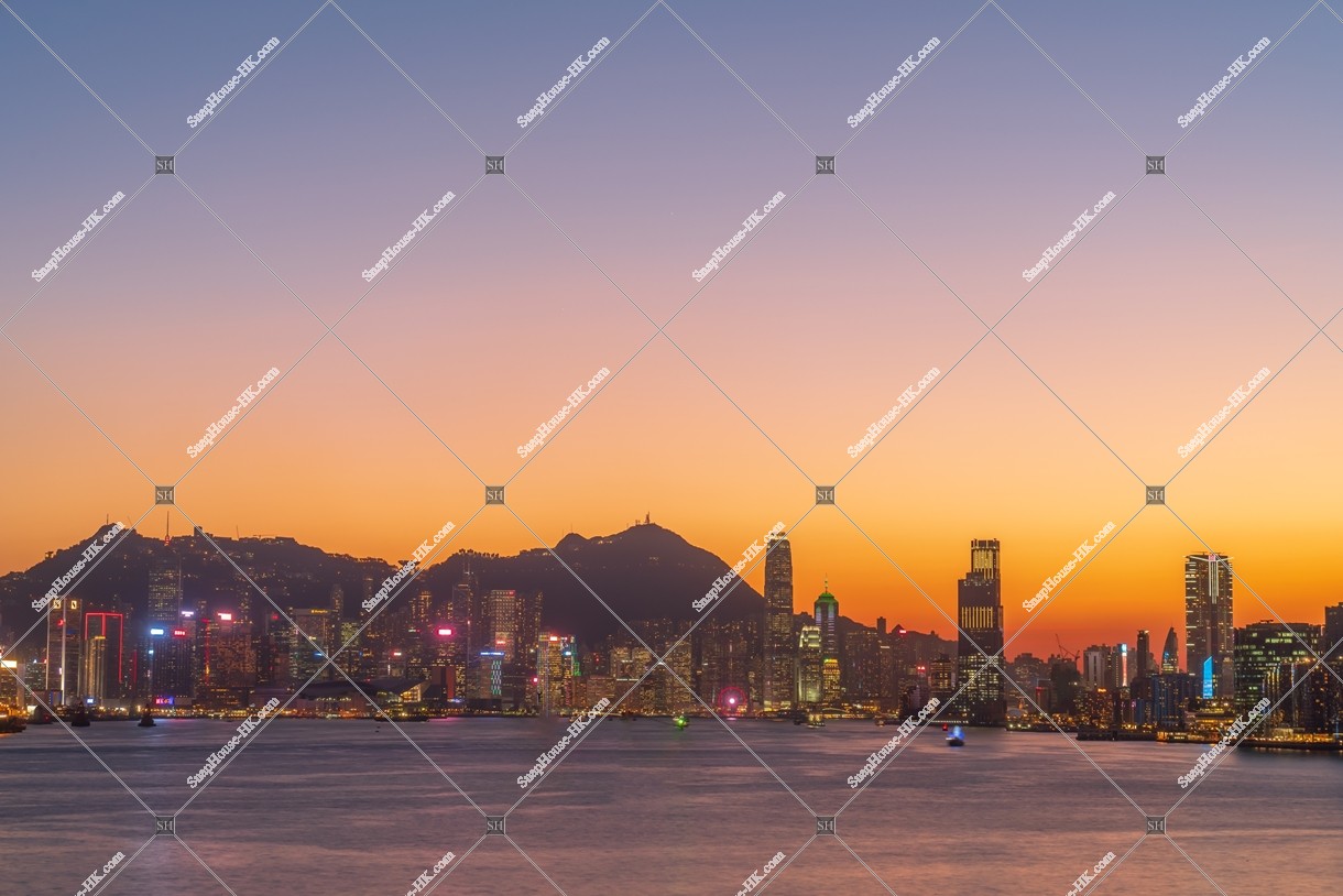 View of Hong Kong Island and Kowloon Peninsula