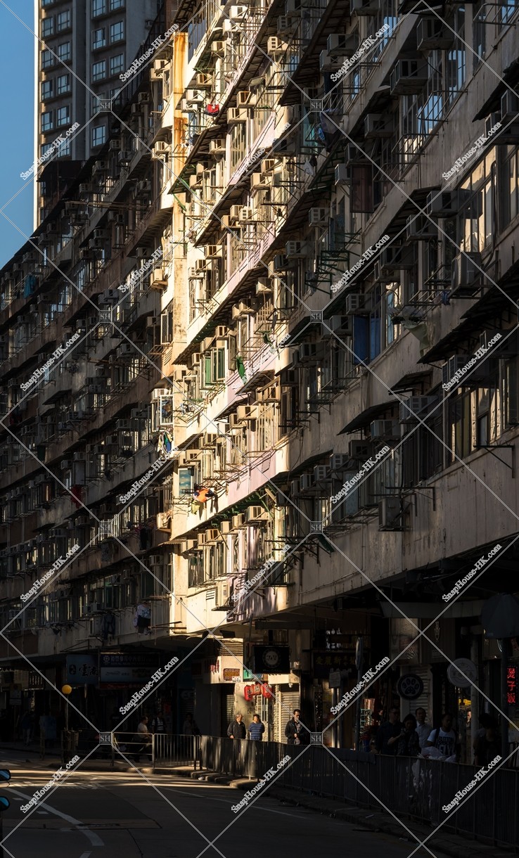 View of old residential apartment with sun light, No.2