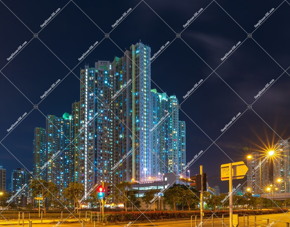 Public Housing "Tak Long Estate" at Kai Tak at night, No.1