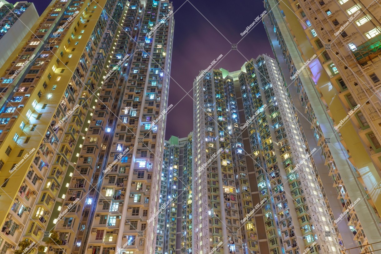 Public Housing "Tak Long Estate" at Kai Tak at night, No.4