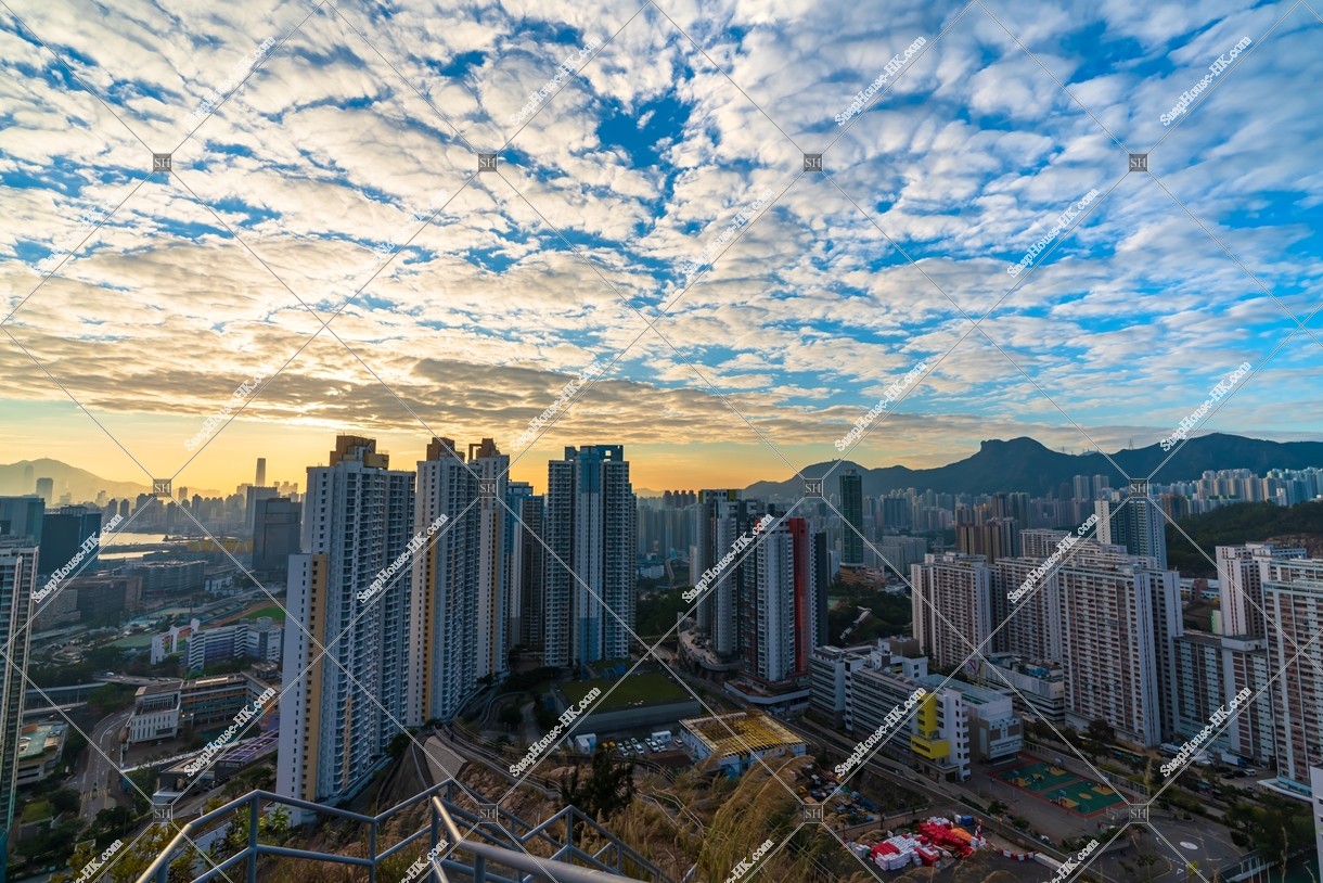 Townscape of Ngau Tau Kok in sunset time, No.3