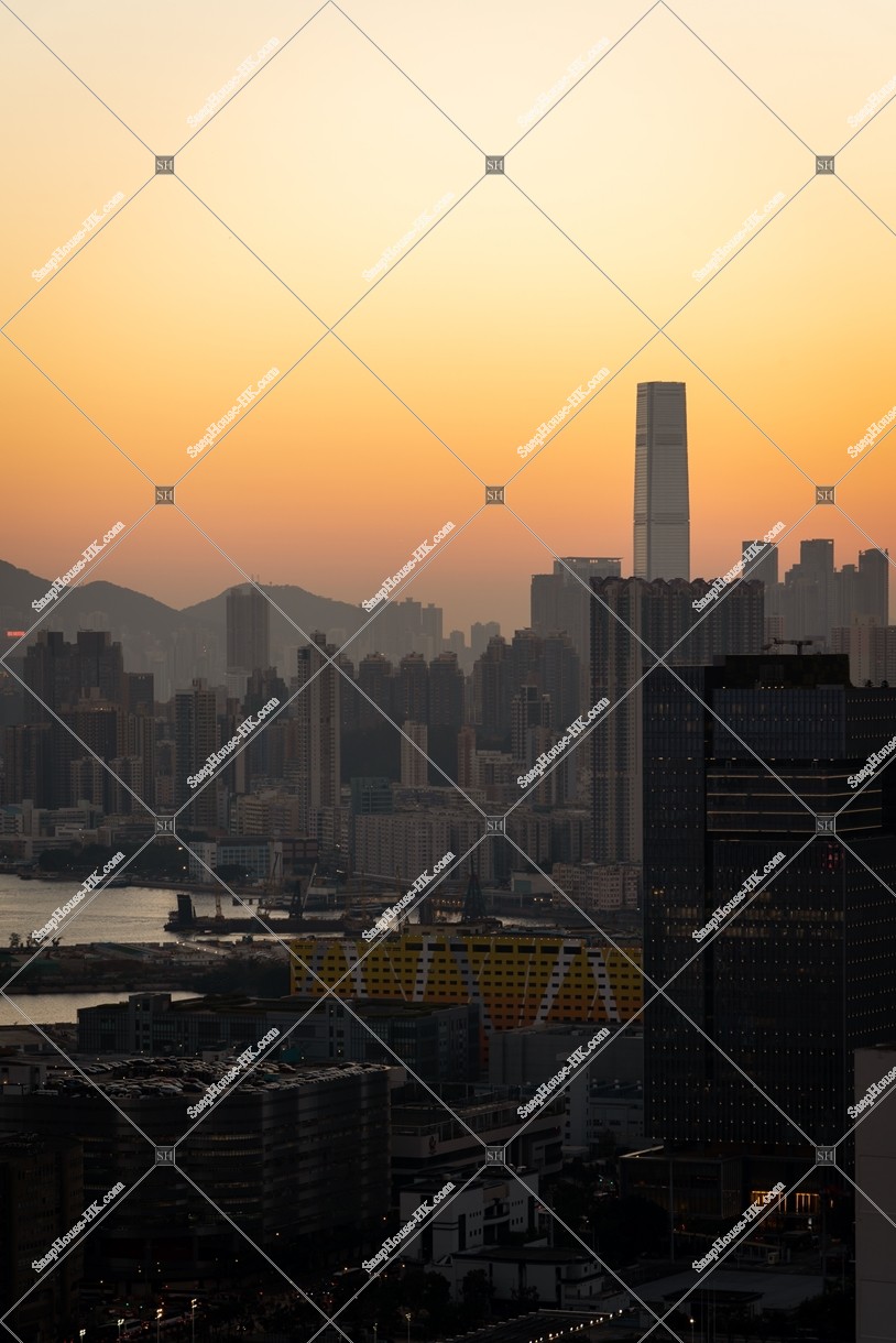 Townscape of Kowloon in sunset time, No.7