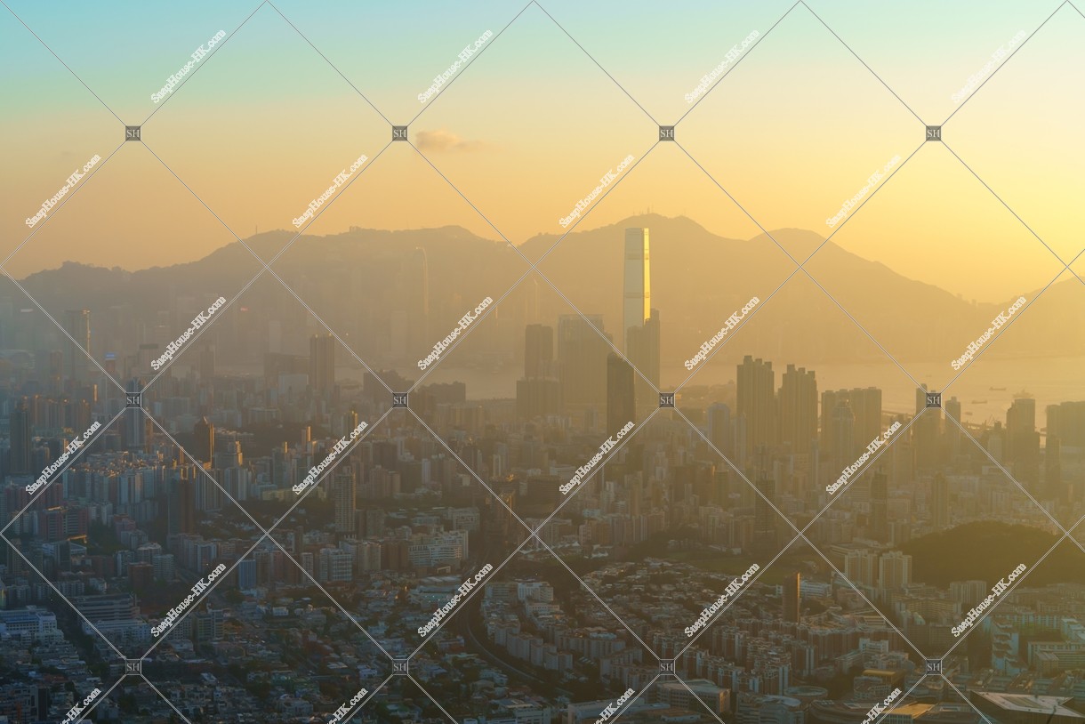 Cityscape of Hong Kong in sunset time, No.3