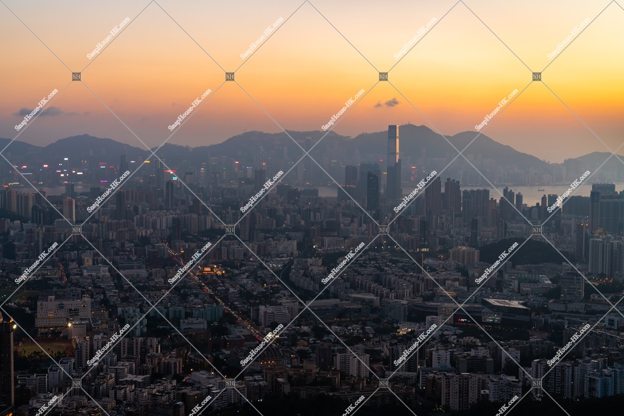 Cityscape of Hong Kong in sunset time, No.6