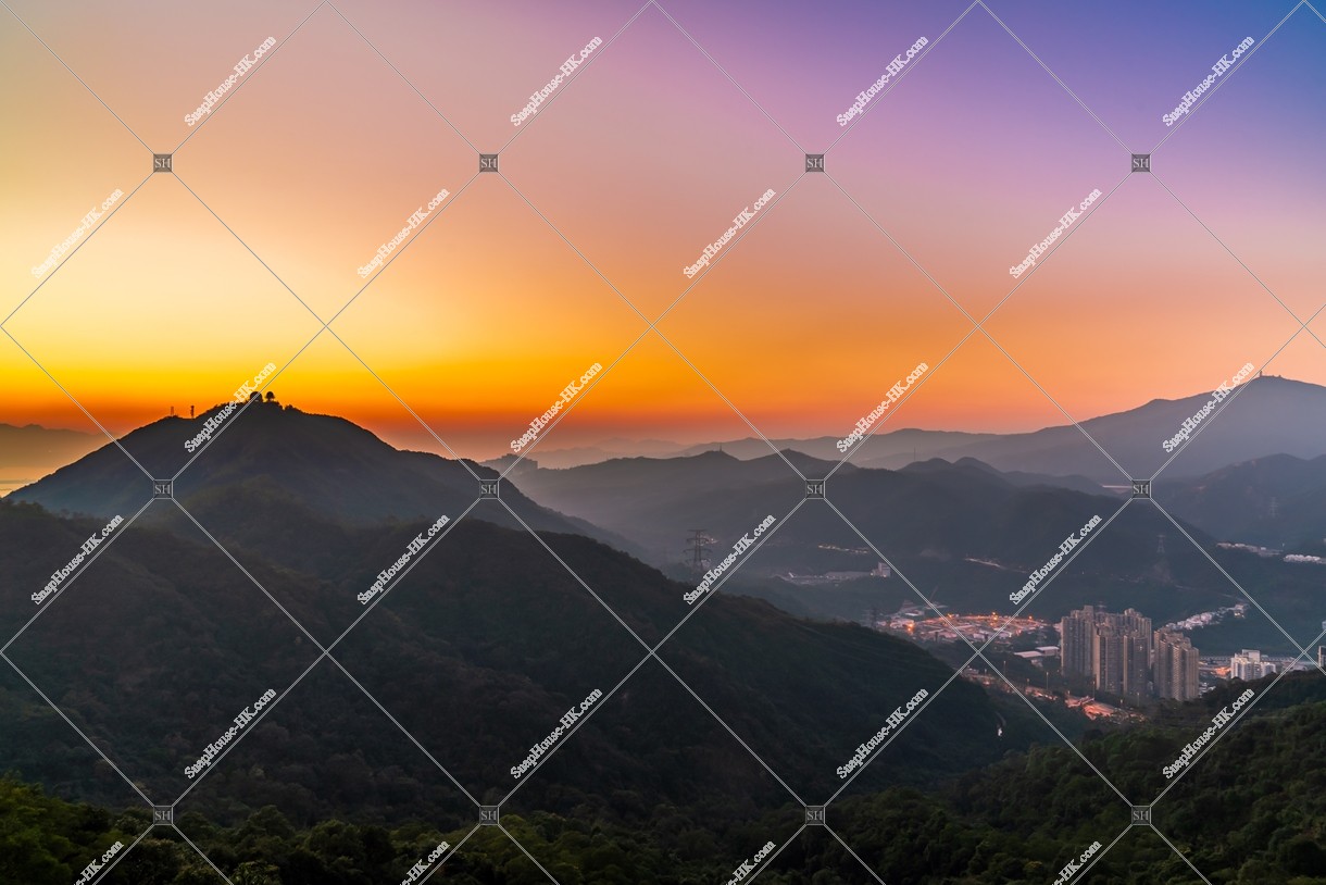 Golden Hill and Beacon Hill in sunset time