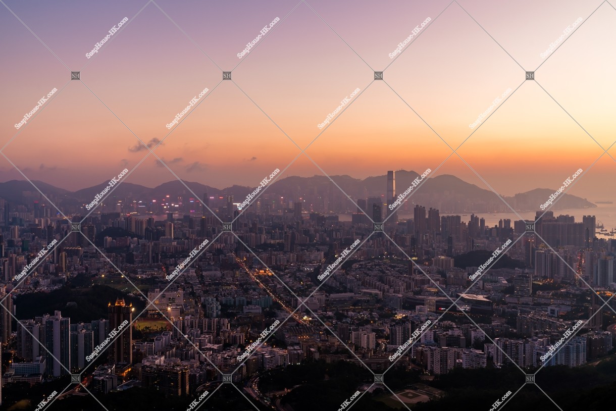 Cityscape of Hong Kong in sunset time, No.7