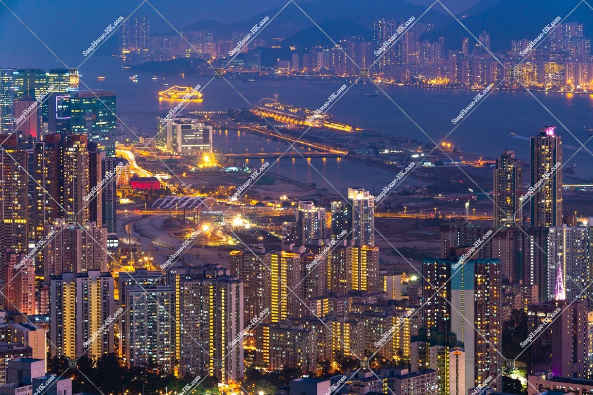 Cityscape of Kowloon East at night, No.3