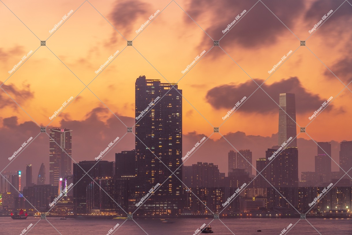 Townscape of Kowloon in sunset time, No.12