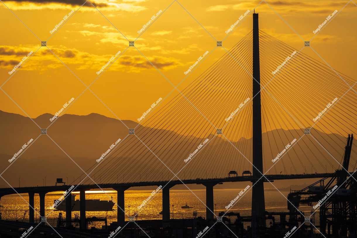Stonecutters' Bridge in sunset time, No.5