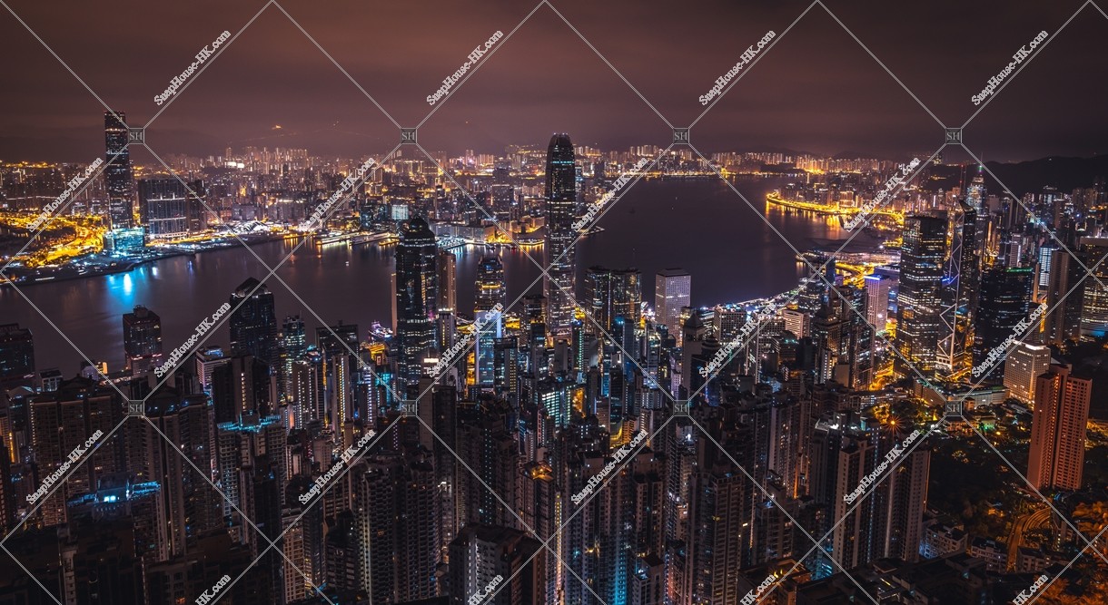 Midnight cityscape of Hong Kong from The Peak, No.4