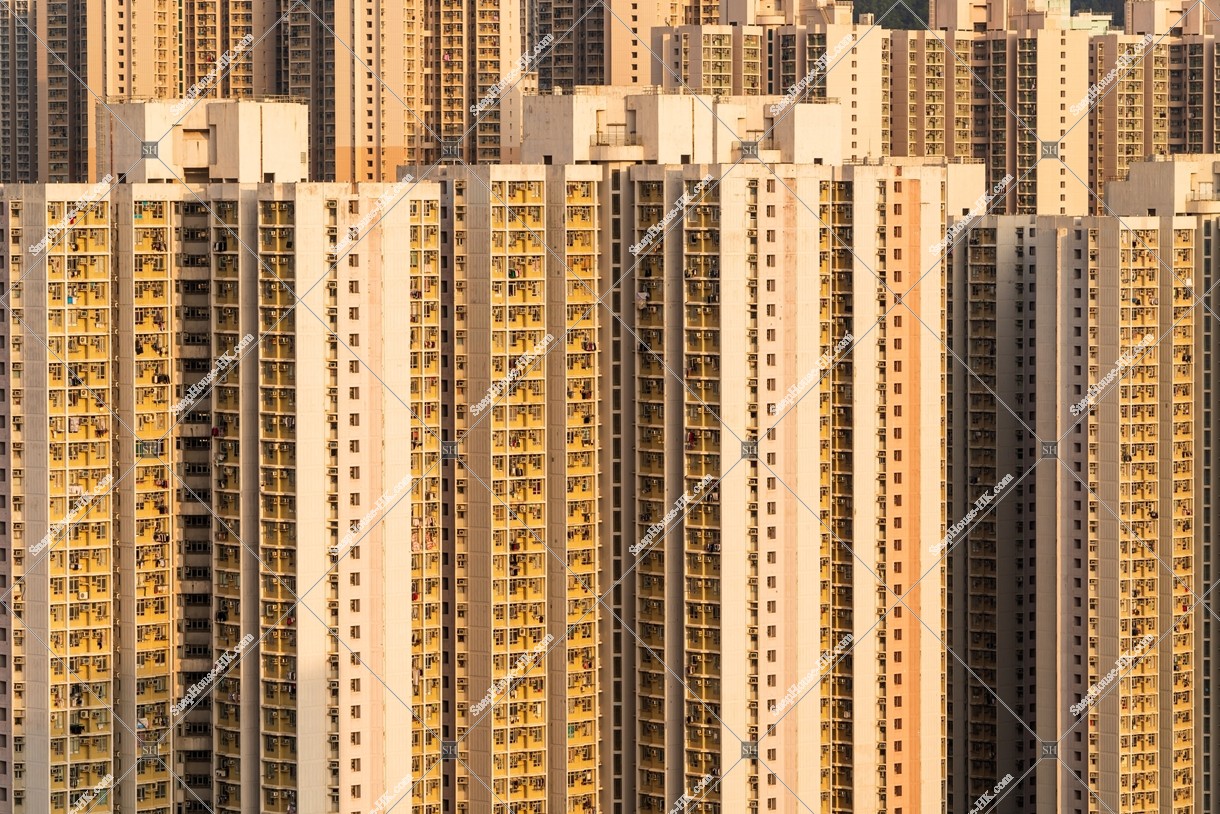 Public Housing apartments at Kowloon East in sunset time, No.1