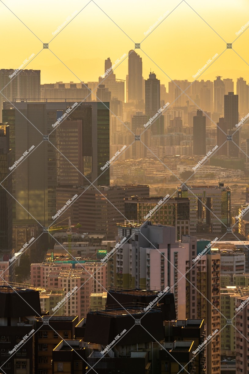 Cityscape of Kowloon at sunset time, No.5