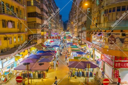 Street view of Fa Yuen Street in the evening at Mong Kok, No.1