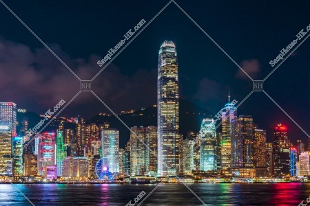 Night view of the high-rise buildings at Central, No.7
