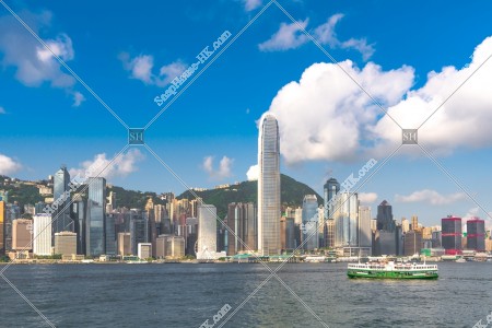 View of  the high-rise buildings of Central and Star Ferry, No.8
