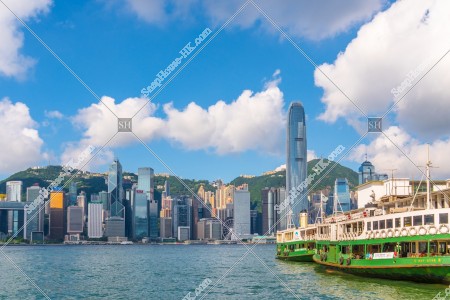 View of  the high-rise buildings of Central and Star Ferry, No.9