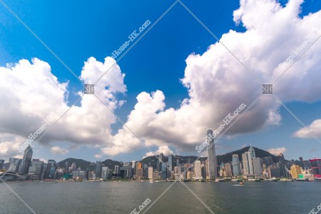 Landscape of the high-rise buildings of Central to Wan Chai, view from Tsim Sha Tsui