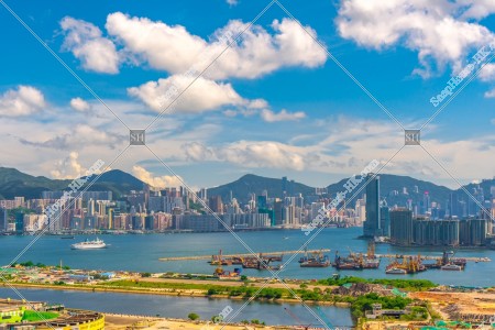 View of Kai Tak area and Hong Kong Island, No.2