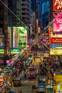 Night street view of Sai Yeung Choi Street with pedestrian, Mong Kok, No.25
