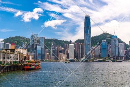 View of  the high-rise buildings of Central and Star Ferry, No.14