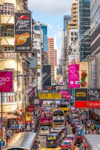 Street view of Sai Yeung Choi Street with signboards at Mong Kok, No.2