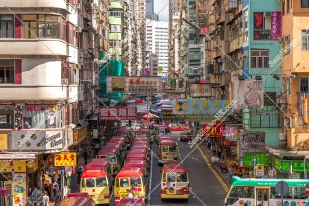 View of signboards and minibus, Mong Kok, No.17