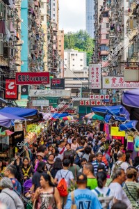 Street view of Fa Yuen Street with people at Mong Kok, No.2