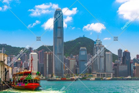 View of  the high-rise buildings of Central and Star Ferry, No.19