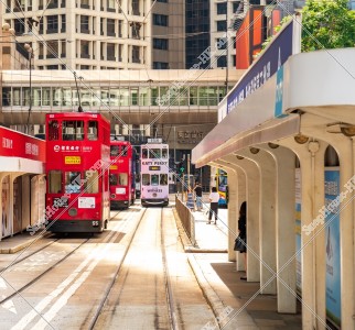 Hong Kong Tramway traveling through Central, No.16
