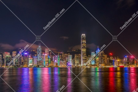 Night view of the high-rise buildings of Central, view from Tsim Sha Tsui , No.16