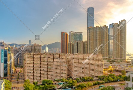 View of Yau Ma Tei to West Kowloon at sunset time, No.1