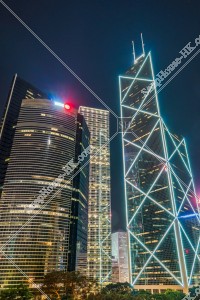 Three Garden Road and Bank of China Tower at night, Central, No.1