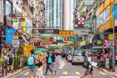 Street view of Tsuen Wan and pedestrian, No.1