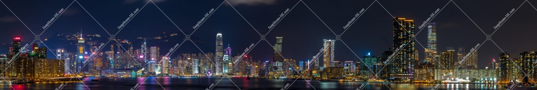Panoramatic night view of Wan Chai, Central to Kowloon Peninsula, No.4