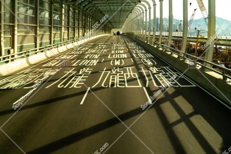 Island Eastern Corridor and road surface markingin Hong Kong Island