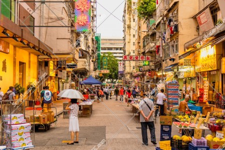 Evening view of Temple Street at Yau Ma Tei, No.5
